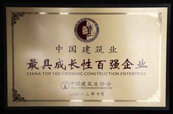 2011中国建筑业最具成长性百强企业(牌匾)